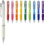 Nash / Curvy Ballpoint Pen - Coloured Barrel & Grip - Blue Ink
